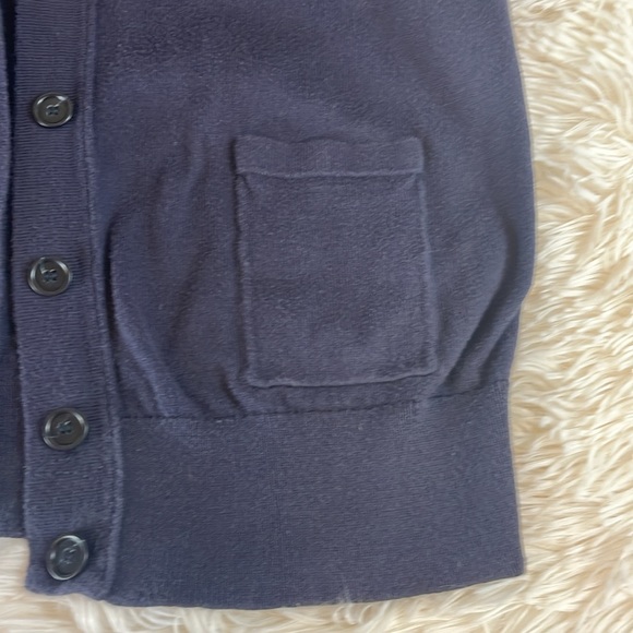 LOFT Dark Blue Short-sleeve Cardigan Sz S - Picture 2 of 6
